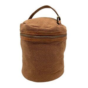 TSD Brand Brown Cotton Pine Hill Bucket Bag